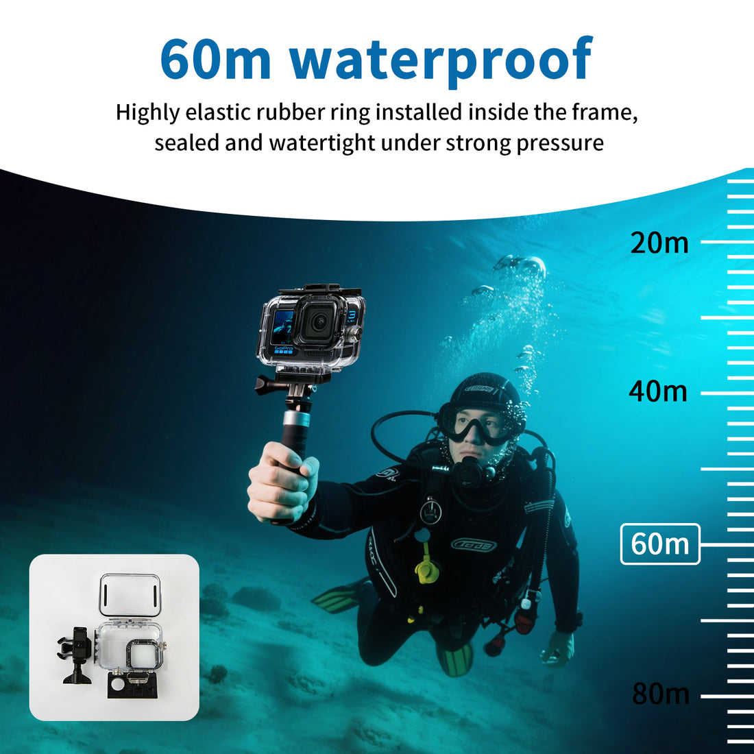 Gopro9-10-11-13 magnetic base waterproof shell