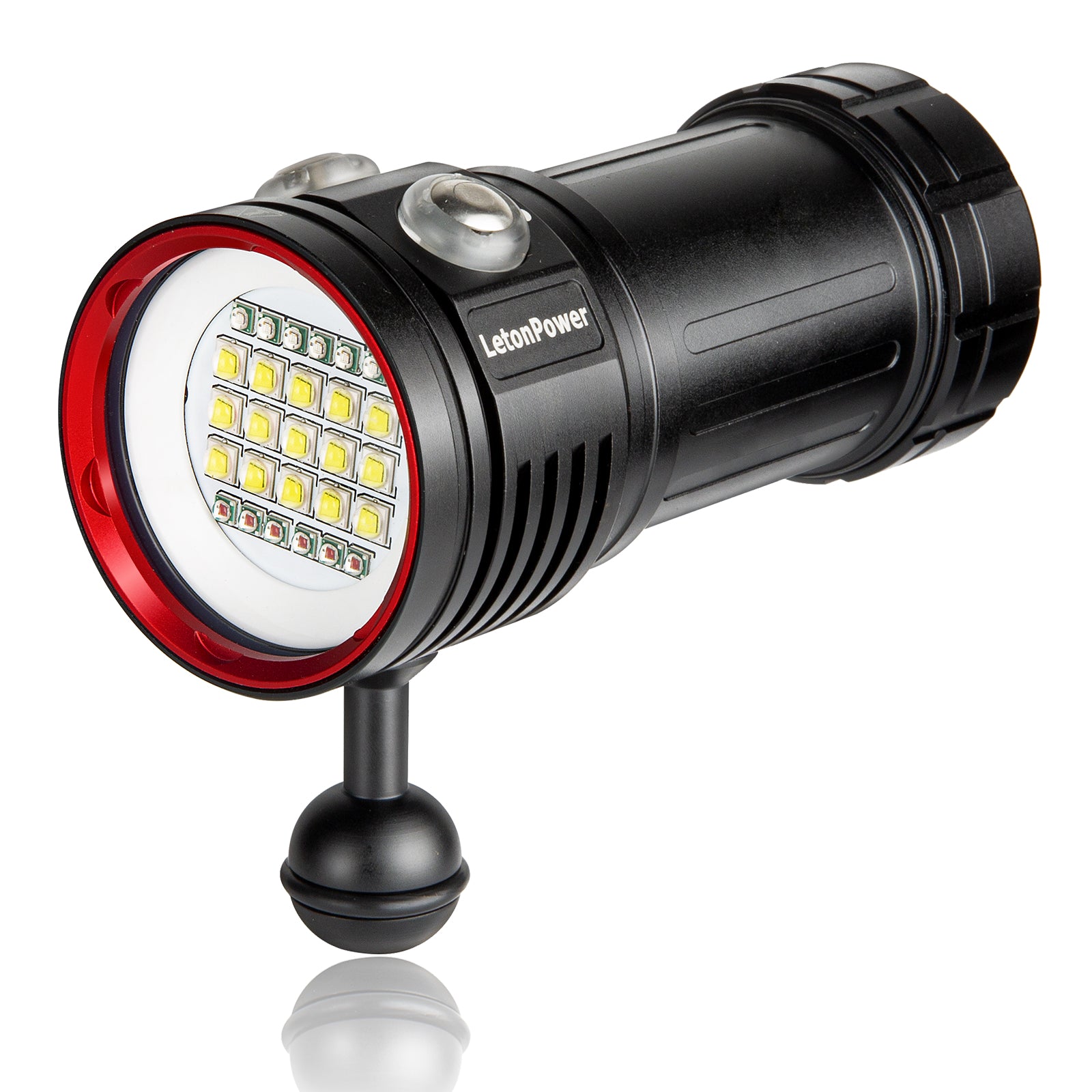 best rechargeable flashlight scuba LetonPower Sealion L15 100m Waterproof Video Light 10000 Lumens – LetonPower Official Store