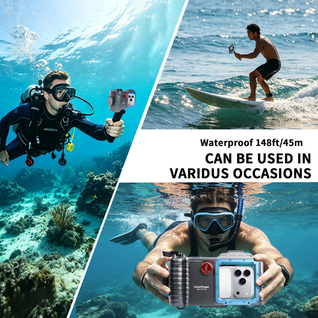 Blue waterproof phone case