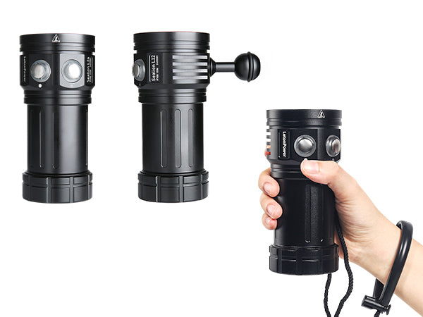 LetonPower Sealion L12 Replaceable-Battery Underwater Video Light