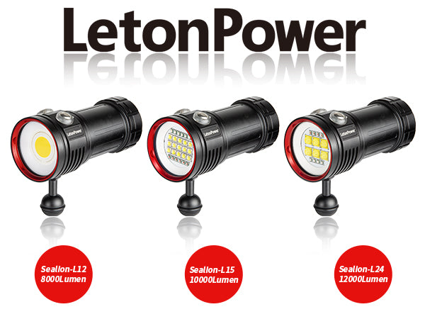 LetonPower Sealion L12 Replaceable-Battery Underwater Video Light