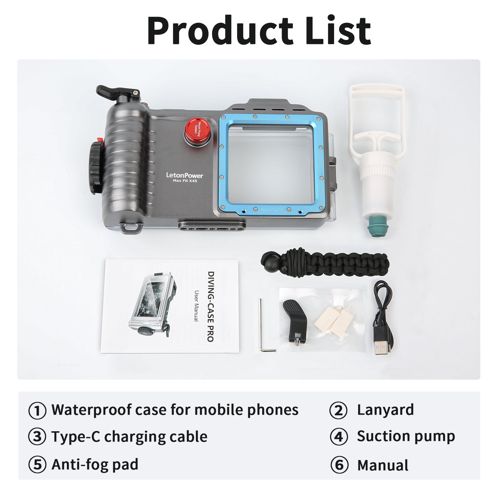 Blue waterproof phone case