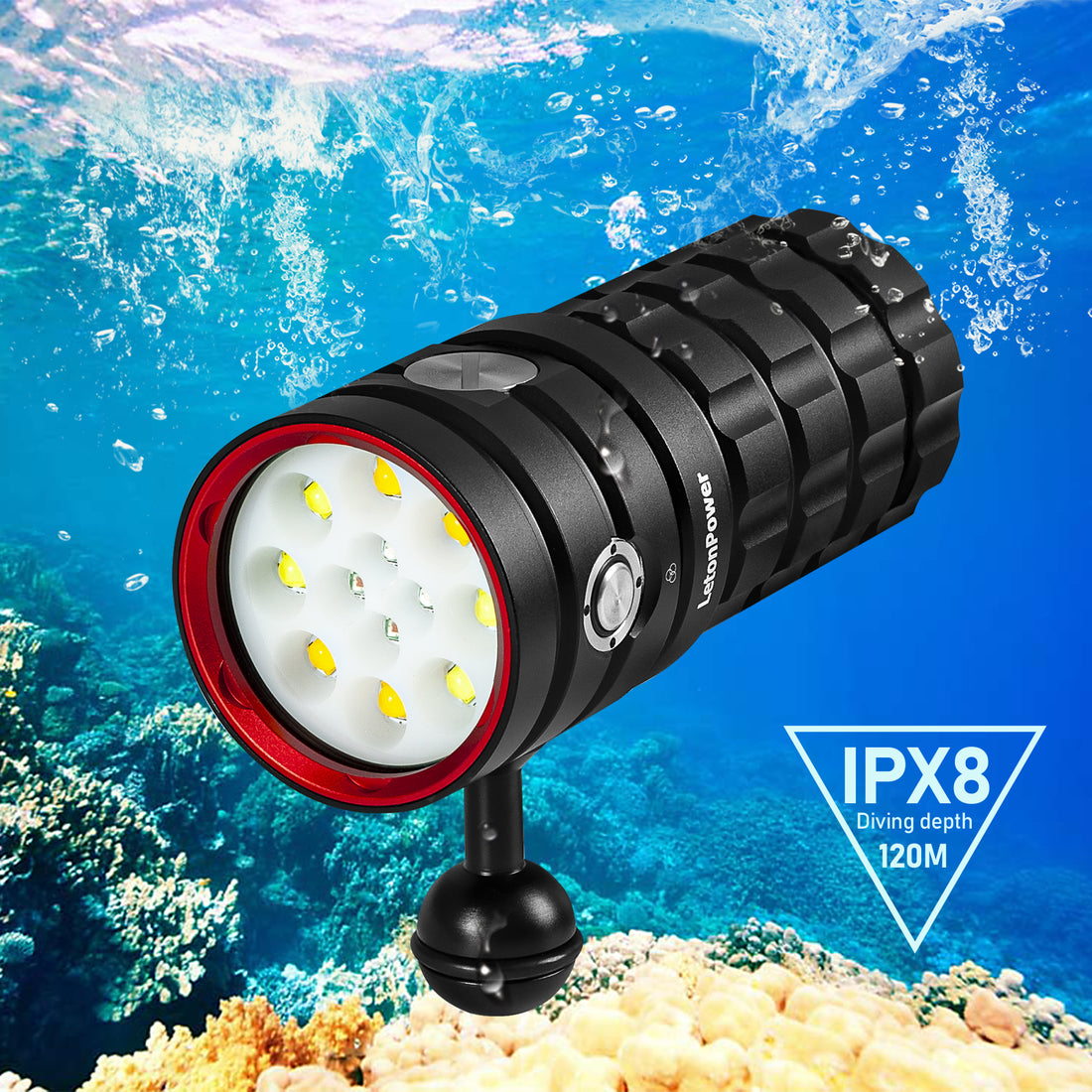 Turbo S Pro Underwater Video Light (13000 Lumens/Floodlight Diving Light)
